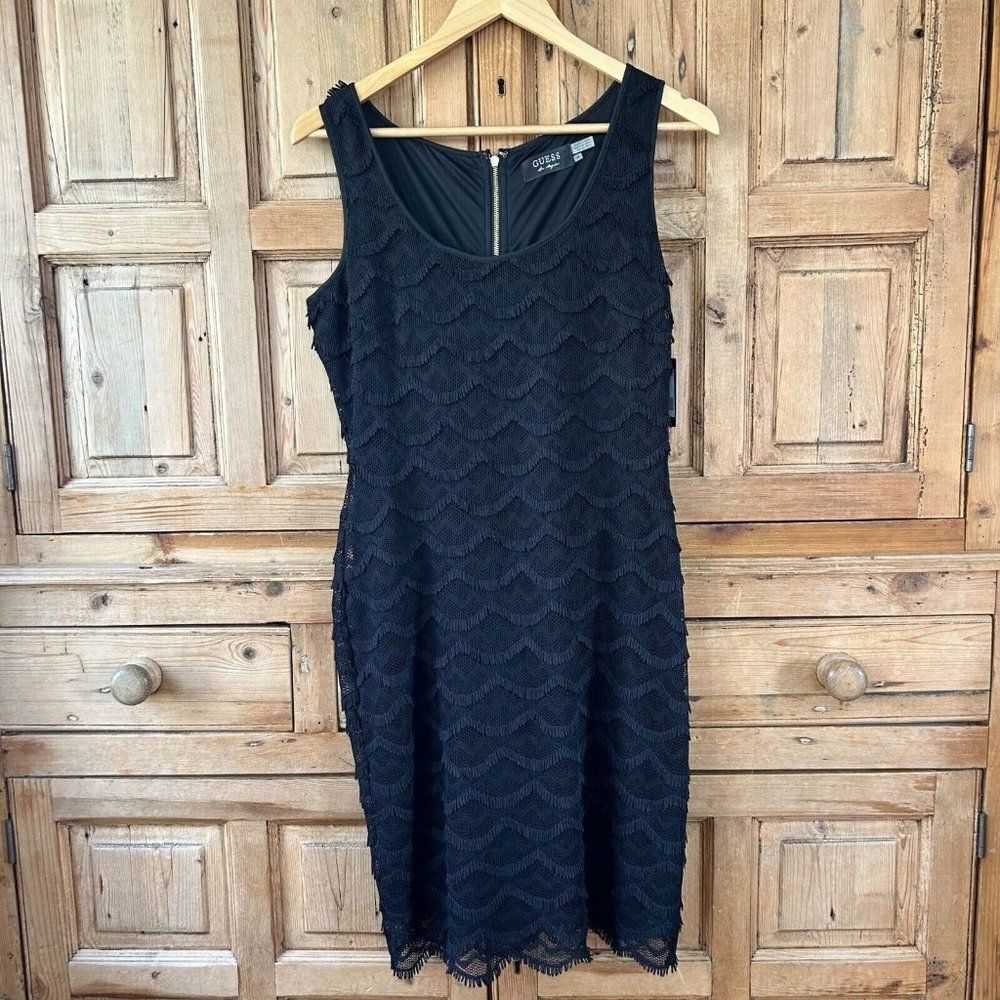 Guess‎ Los Angeles Womens Size 10 Black Sleeveless Shift Dress Tank Back Zip NWT